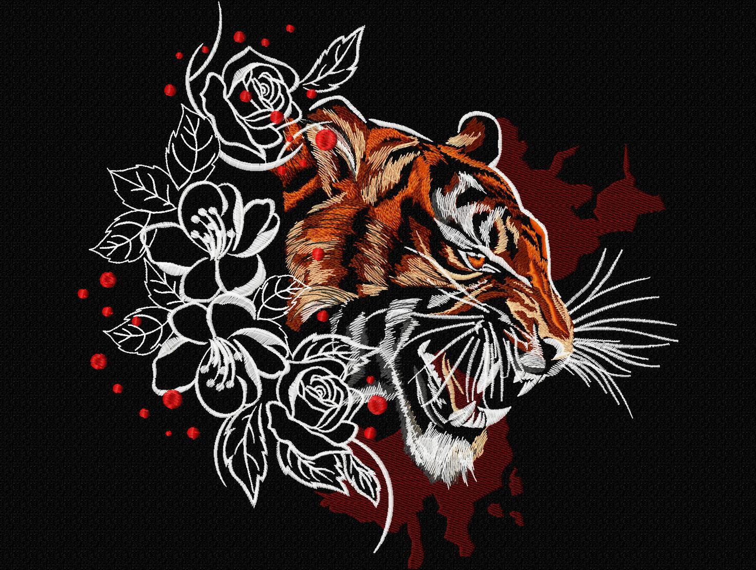 Tiger head free embroidery design