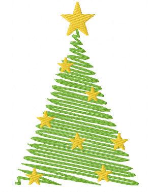 Christmas tree free embroidery design