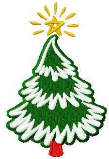 More information about "Christmas tree with gold star fre embroidery design"