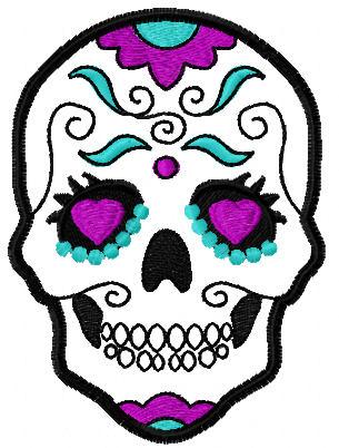 Mexican skull free embroidery design