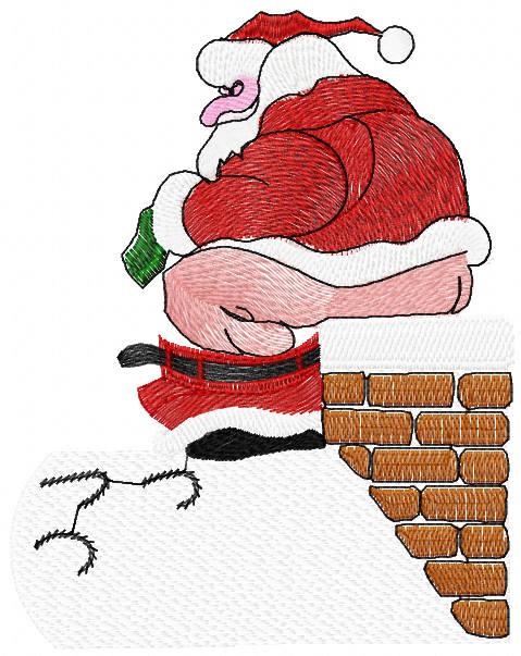 Santa Claus crisis free embroidery design