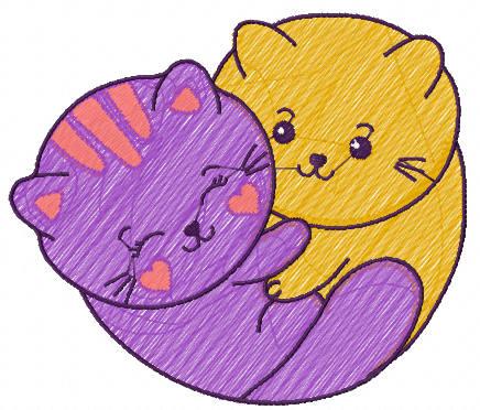 Kittens free embroidery design