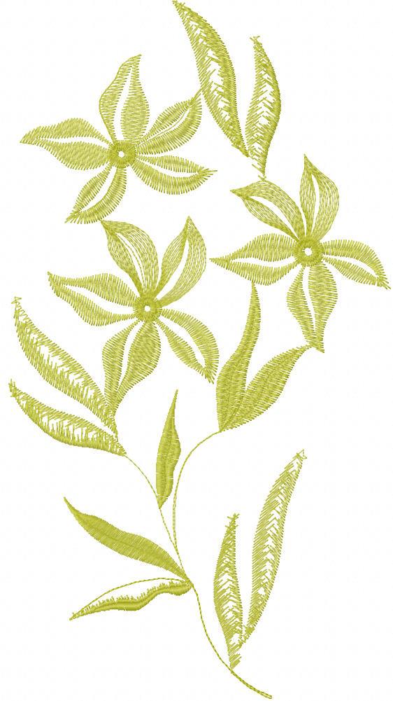 Flower one color free embroidery design