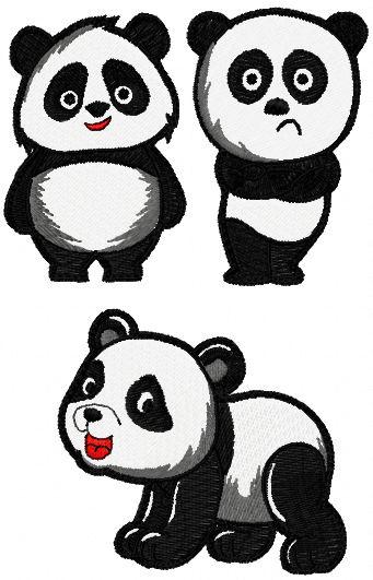 Pandas free embroidery design