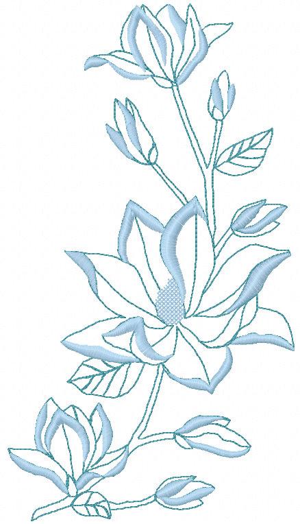 Magnolia free embroidery design