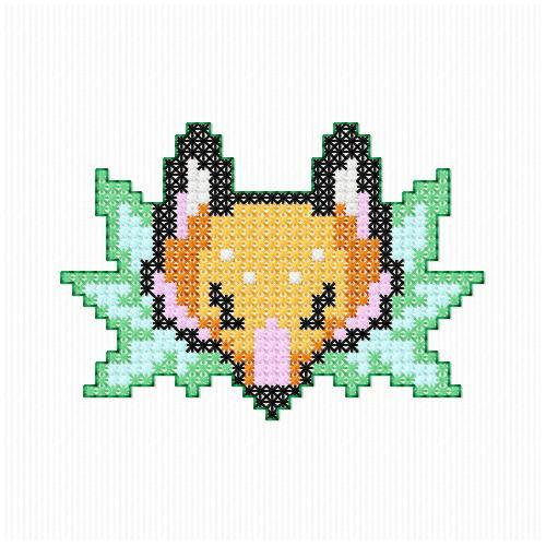 Fox amulet free embroidery design