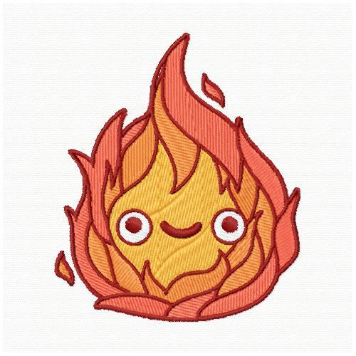 Calcifer free embroidery design