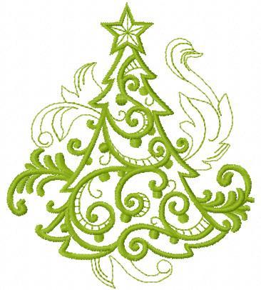 More information about "Christmas Tree lace free embroidery design"