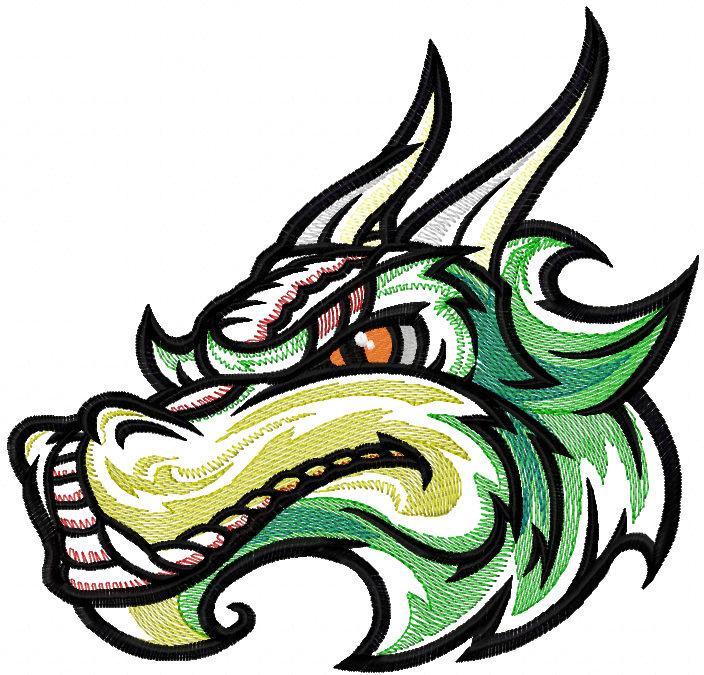 Dragon head free embroidery design