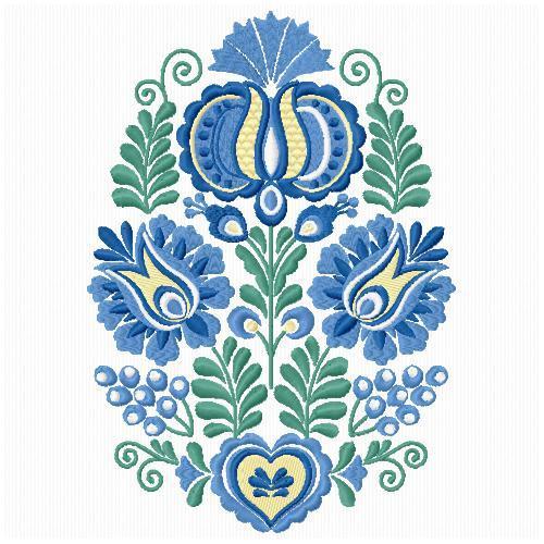 More information about "Folk blue flower free embroidery design"