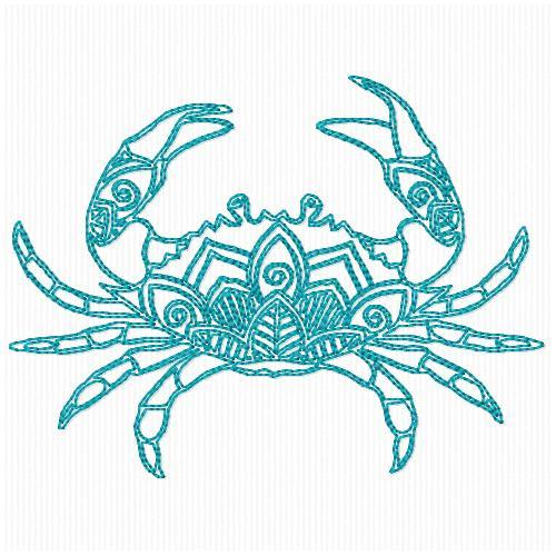 Crab free embroidery design