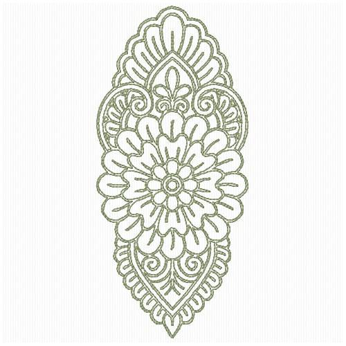 Turmeric redwork free embroidery design