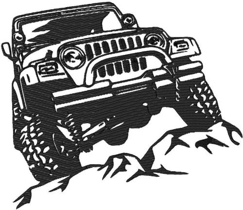 More information about "Jeep in the mountains free embroidery design"