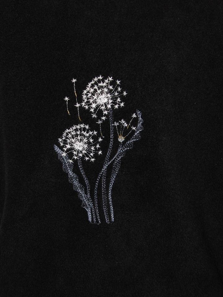 Woman's jacket with free Dandelions embroidery design