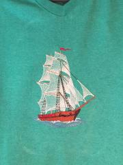 Embroidered sweater with seaship free design