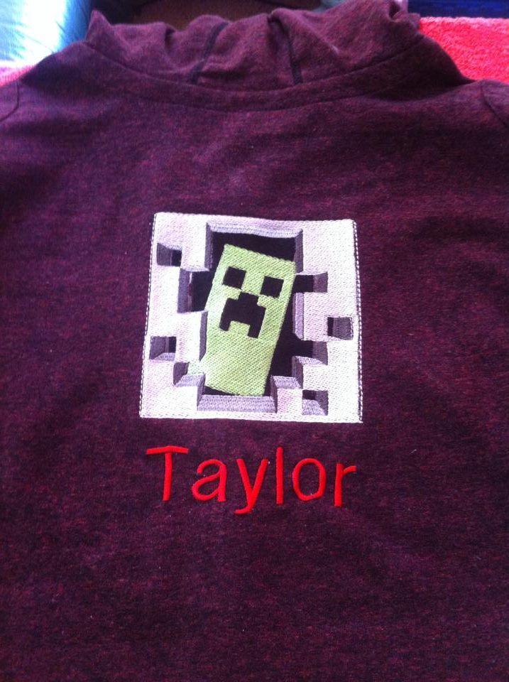 Minecraft Creeper in your door embroidery at jacket
