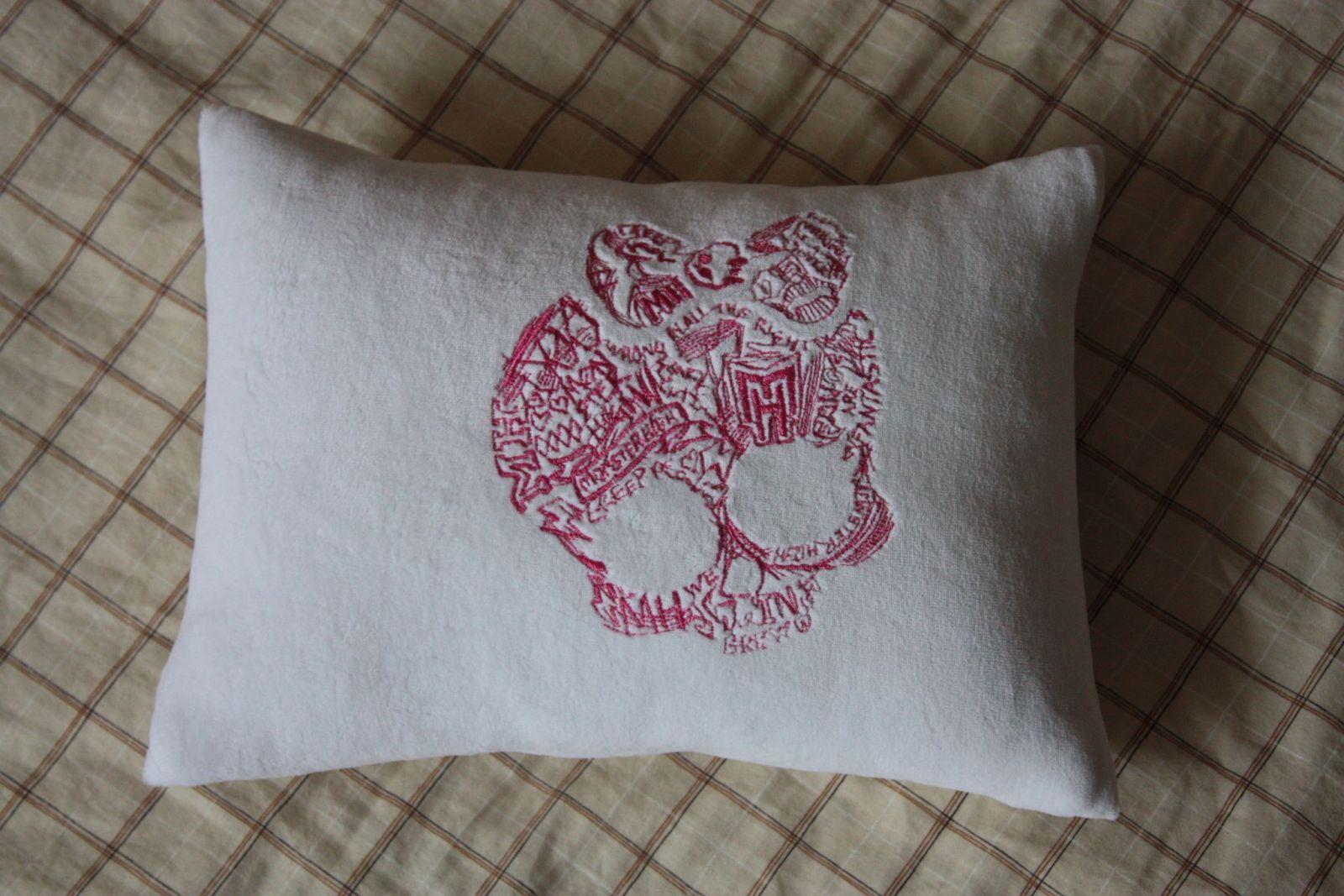 Embroidered pillow with Monster High design