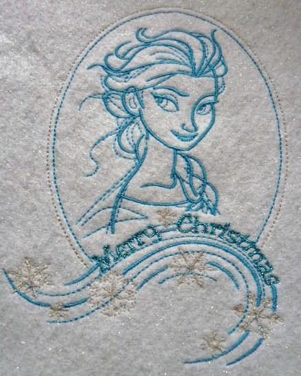 Frozen sketch embroidery design