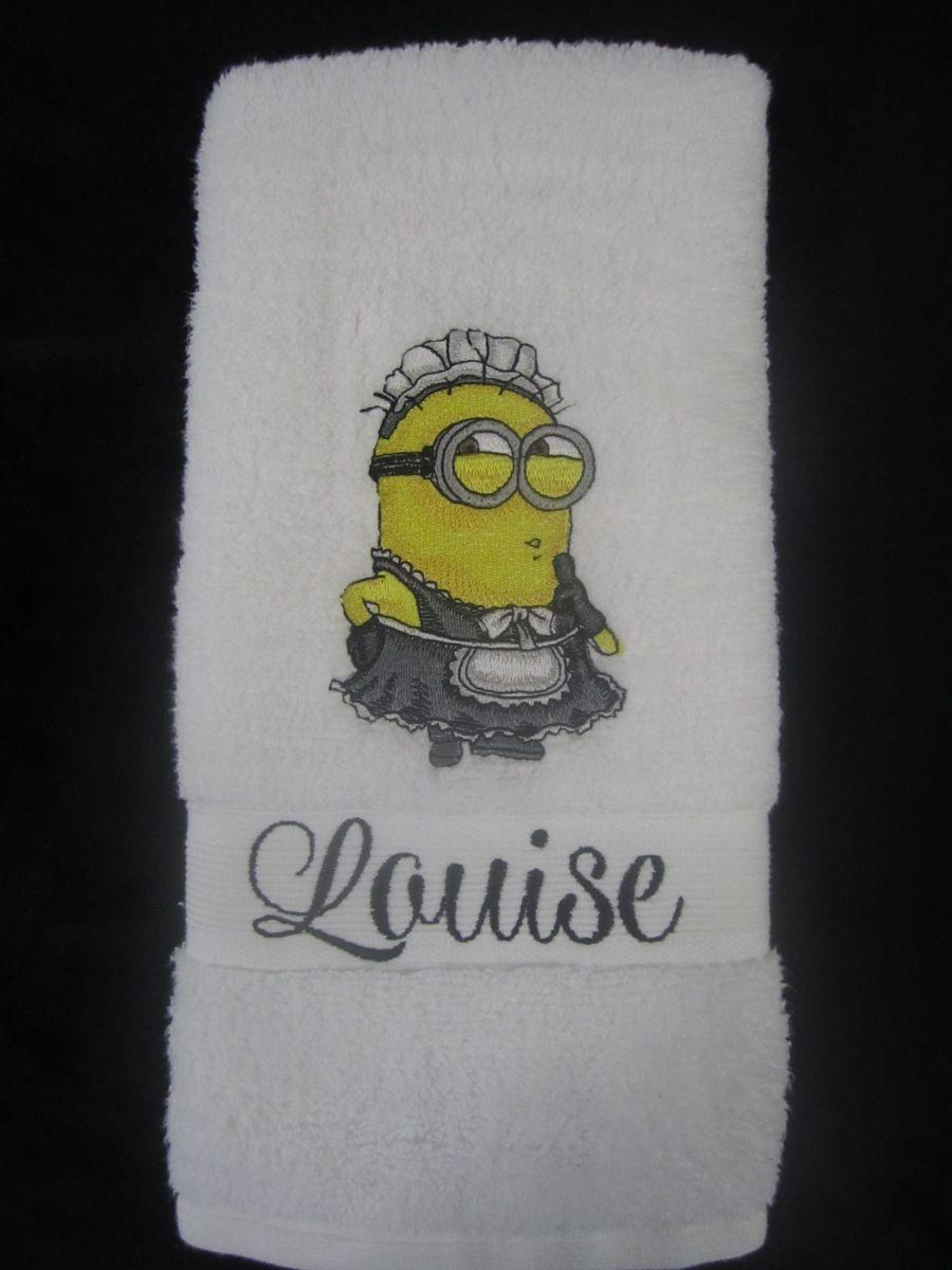 Minion embroidered at bath towel