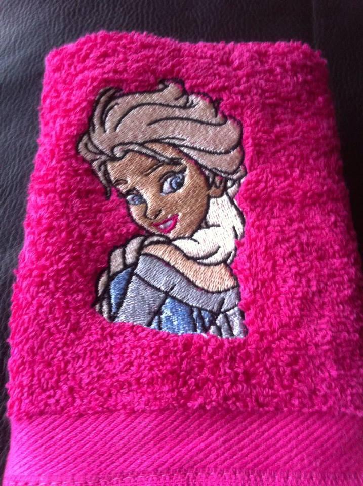 Elsa design embroidered at towel