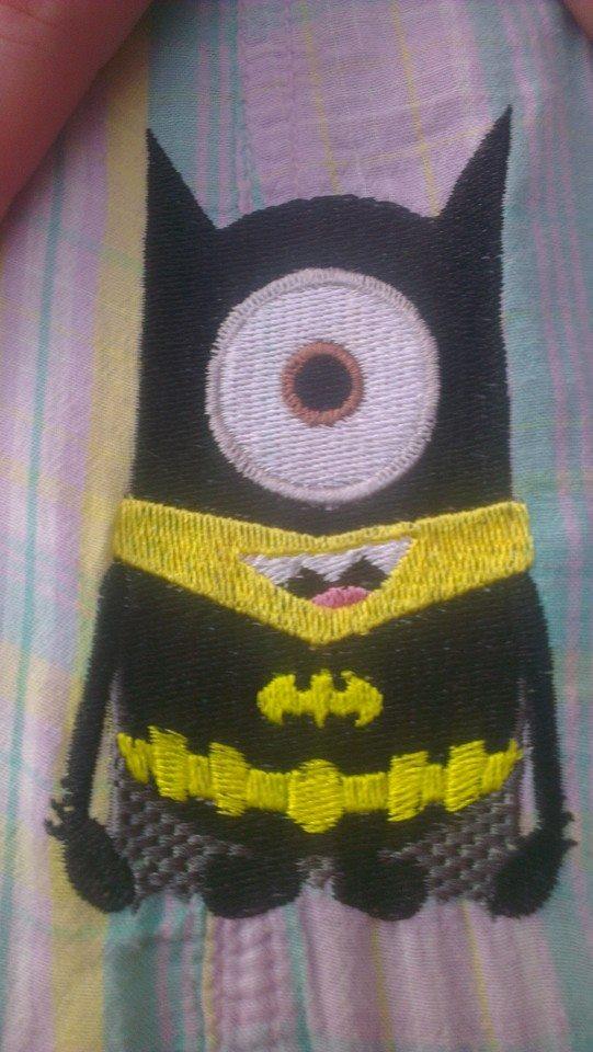 Minion Batman embroidery design