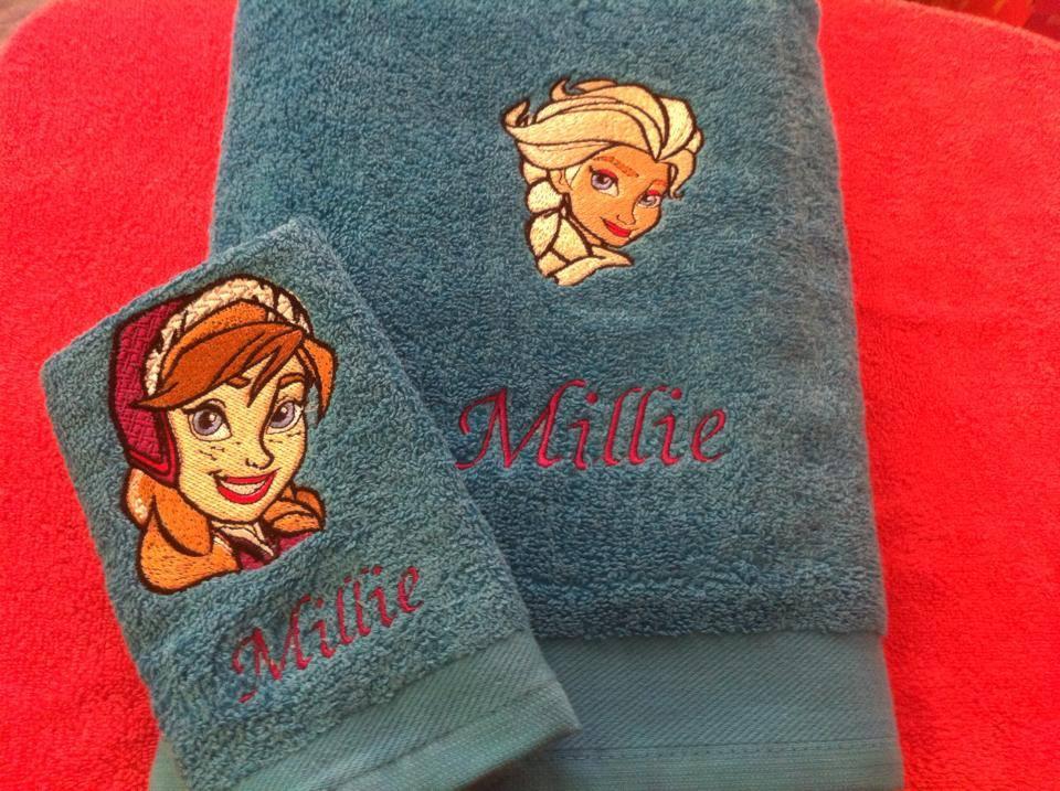 Frozen sisters embroidered towel