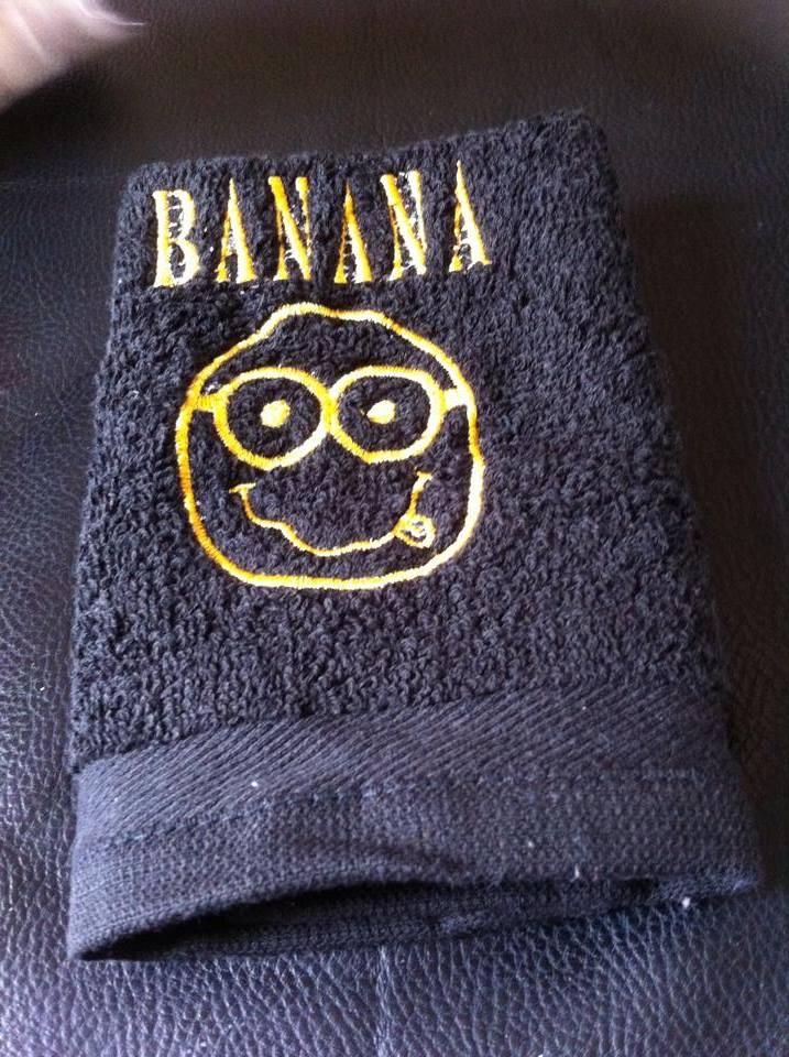 Minion banana embroidered towel