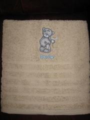 My loving  Teddy Bear embroidery design on towel