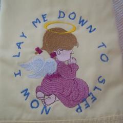 Embroidered pillowcase with Little cute angel design