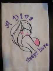 Embroidered pillowcase with Sexy woman design