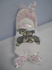 Baby towel with Bambi embroidery design