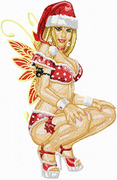 Sexy Christmas Fairy embroidery design