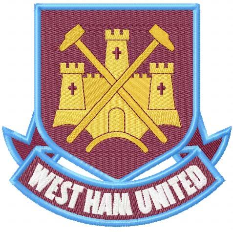 Westham united logo embroidery design