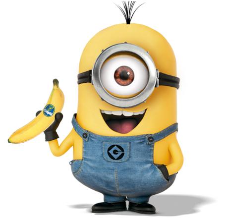 Minion with banana clipart for digitizing