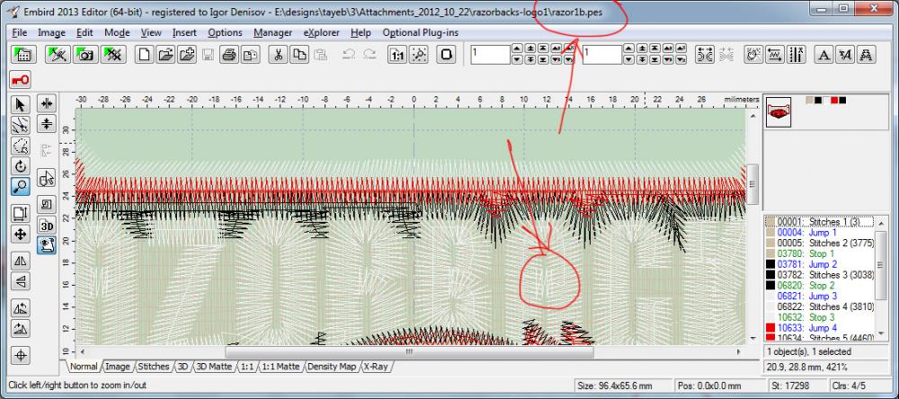 Stitches Embird software screen