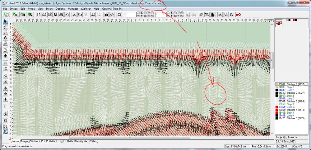 Stitches and underlay in Embrird software