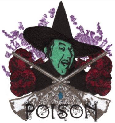 Witch with poison art for embroidery digitizing