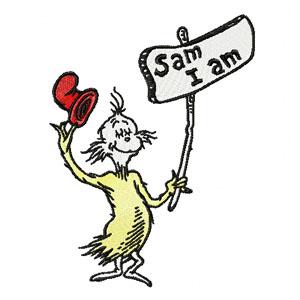 Sam i am embroidery design
