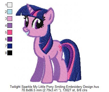 Little pony embroidery design color chart