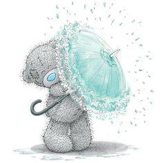 Tatty tedy with vintage umbrella