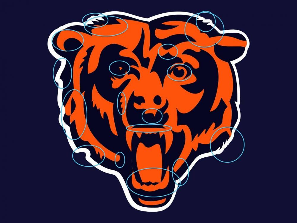 Chicago Bears logo embroidery design with problem areas