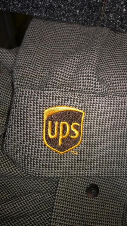Embroidered UPS logo design