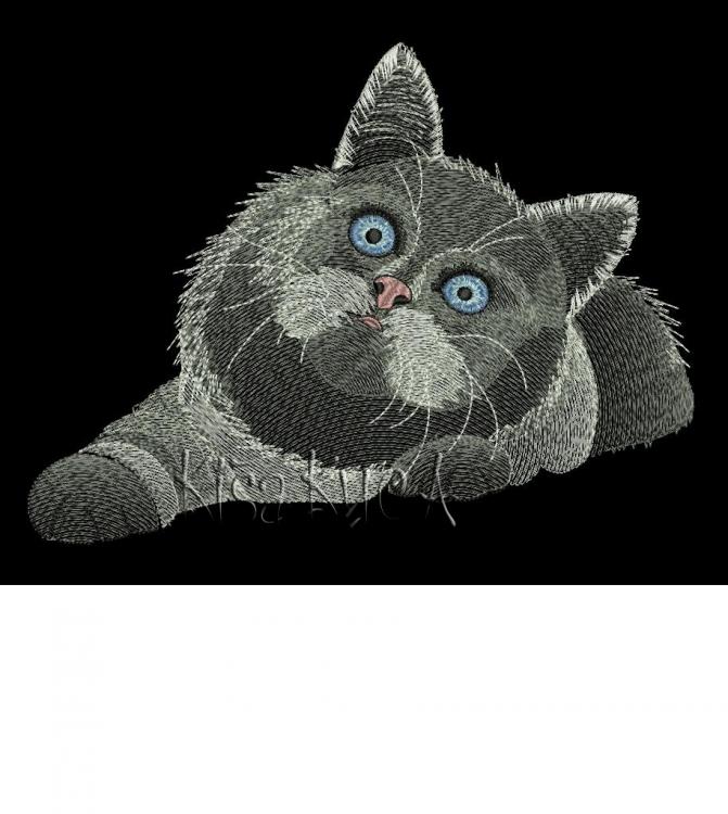 Persian Cat free machine embroidery design