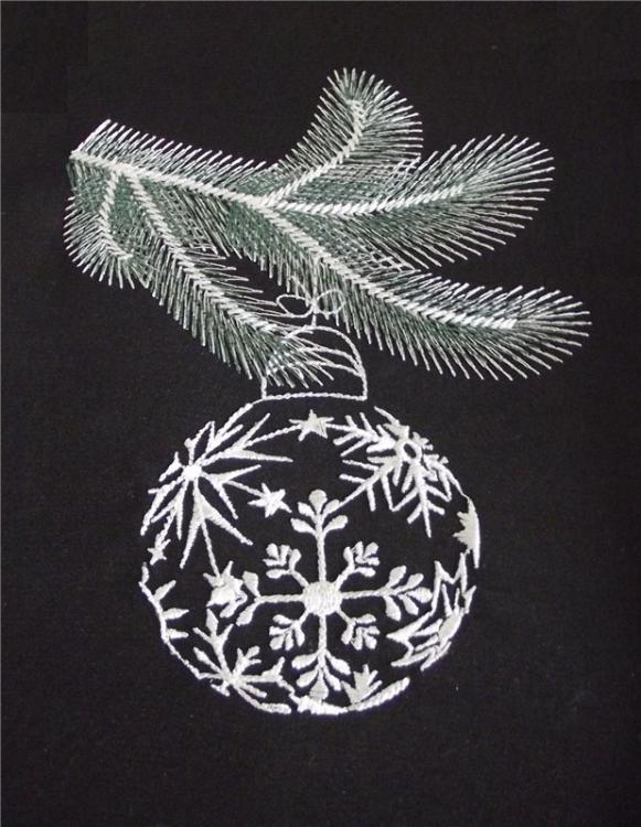 Embroidered christmas ball free design