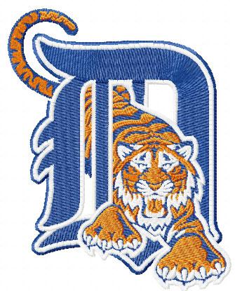 Detroit Tiger logo embroidery design