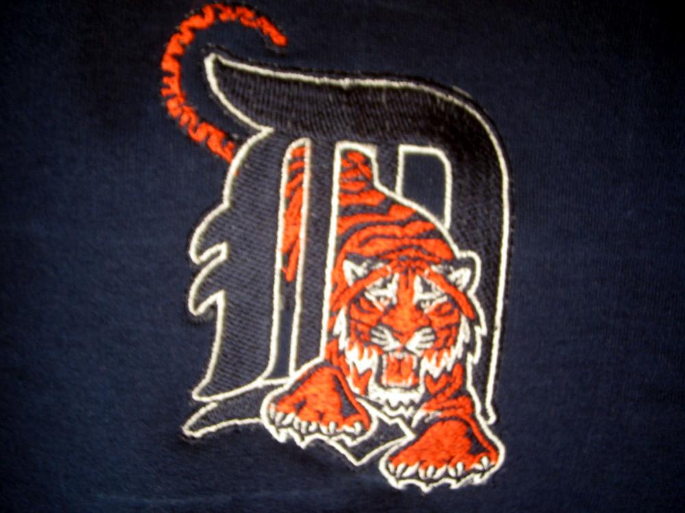 Detroit tigers logo embroidery design