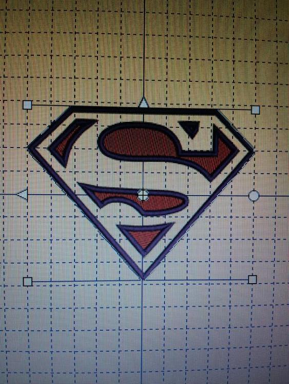 In hoop Superman logo embroidery design