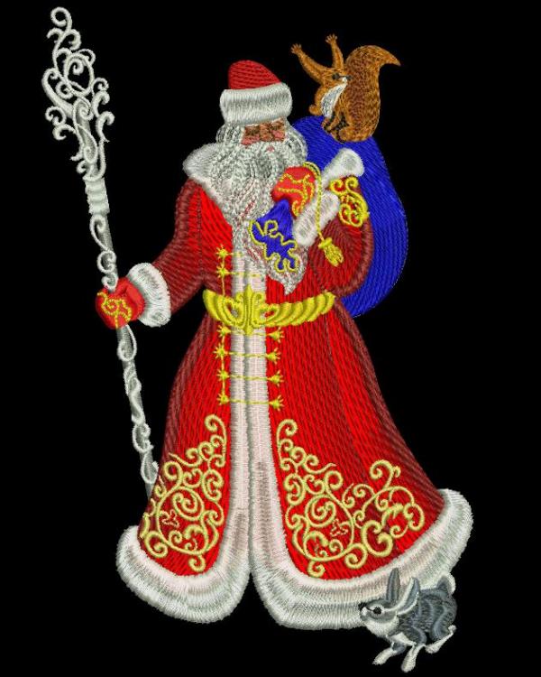 Santa Claus in winter forest free embroidery design