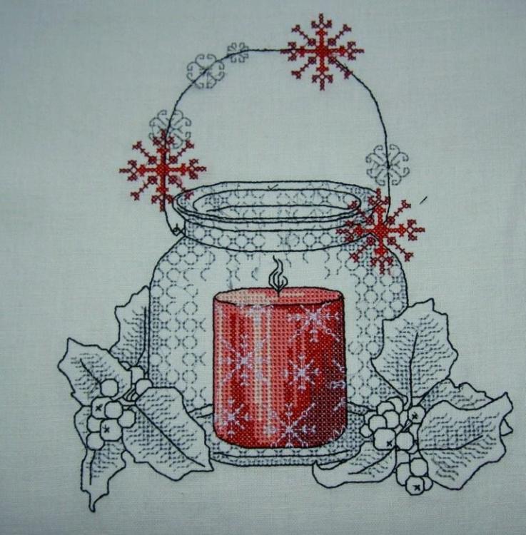 Christmas candle free embrodidery design