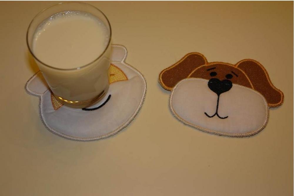 embroidered applique dog design